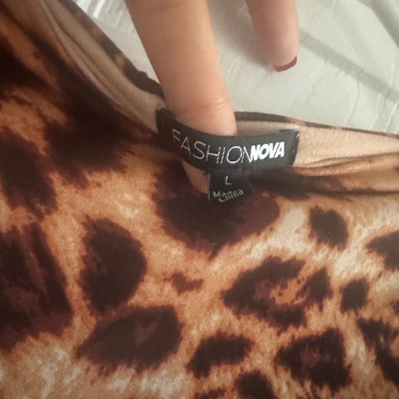 Leopard Print Long Sleeve Dress - Picture 4 of 5